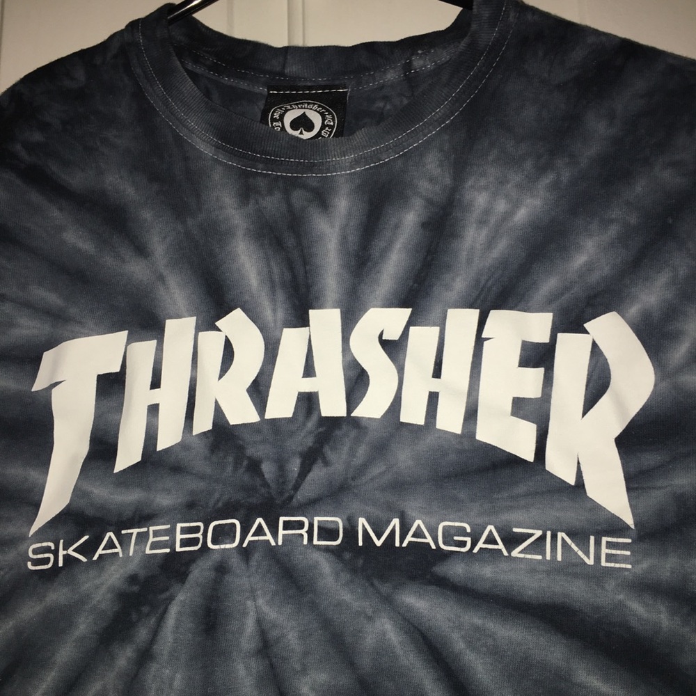 Tie Dye blue Thrasher Tee- Womens